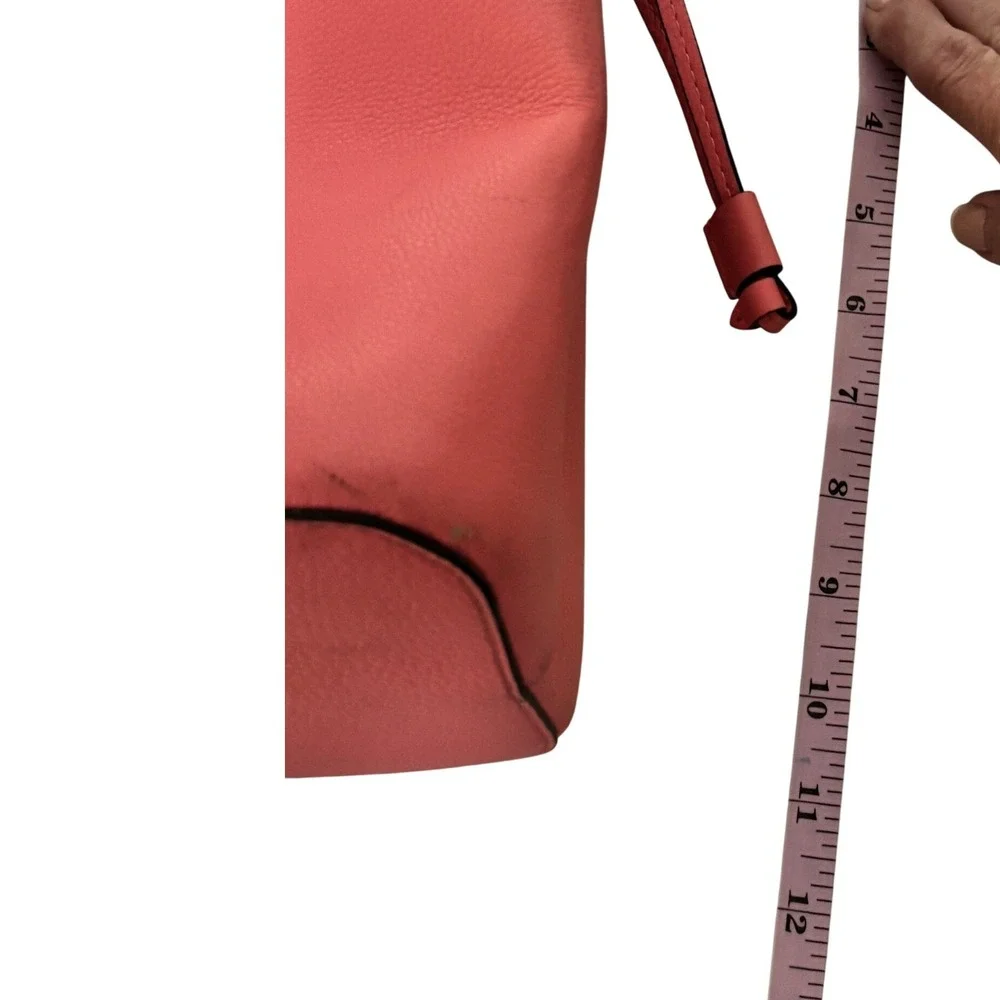Kate‎ Spade Marti Small Bucket Bag Pink Pebbled Leather Scarf Accent - S4